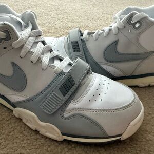 Nike Trainer High-Top Sneakers - White and Light Gray